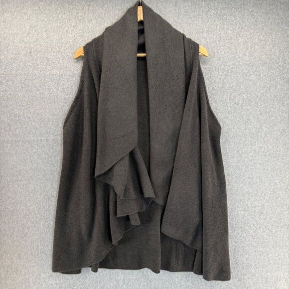 Anthropologie MOTH One Size Charcoal Gray Drape Neck Sleeveless Vest‎ Sweater - Picture 1 of 12